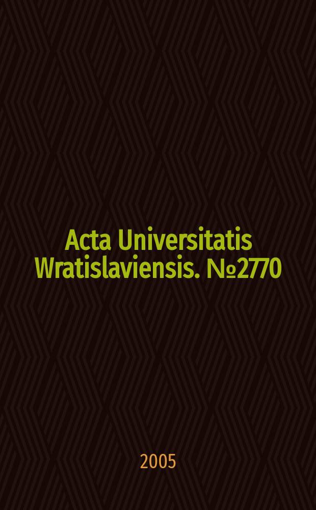 Acta Universitatis Wratislaviensis. №2770 : Wspólczesne europejskie problemy prawa administracyjnego i administracji publicznej