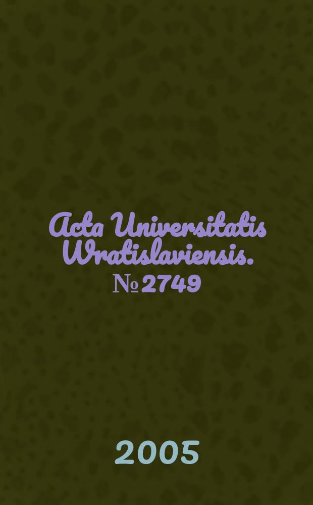 Acta Universitatis Wratislaviensis. №2749 : Obserwator traeciego stopnia
