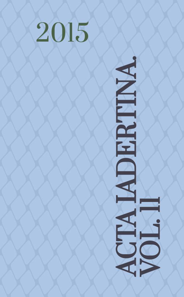 Acta Iadertina. Vol. 11 : 2014