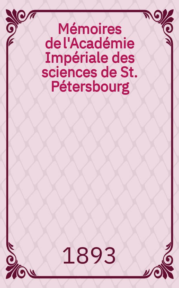 Mémoires de l'Académie Impériale des sciences de St. Pétersbourg : avec l'histoire de l'Academie. Sér. 7, t. 39 [2] : Faune ornithologique de la Sibérie orientale = Орнитологическая фауна Восточной Сибири.