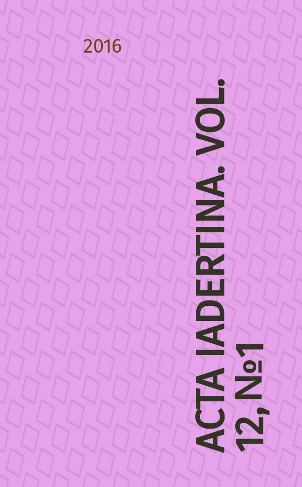 Acta Iadertina. Vol. 12, № 1 : 2015
