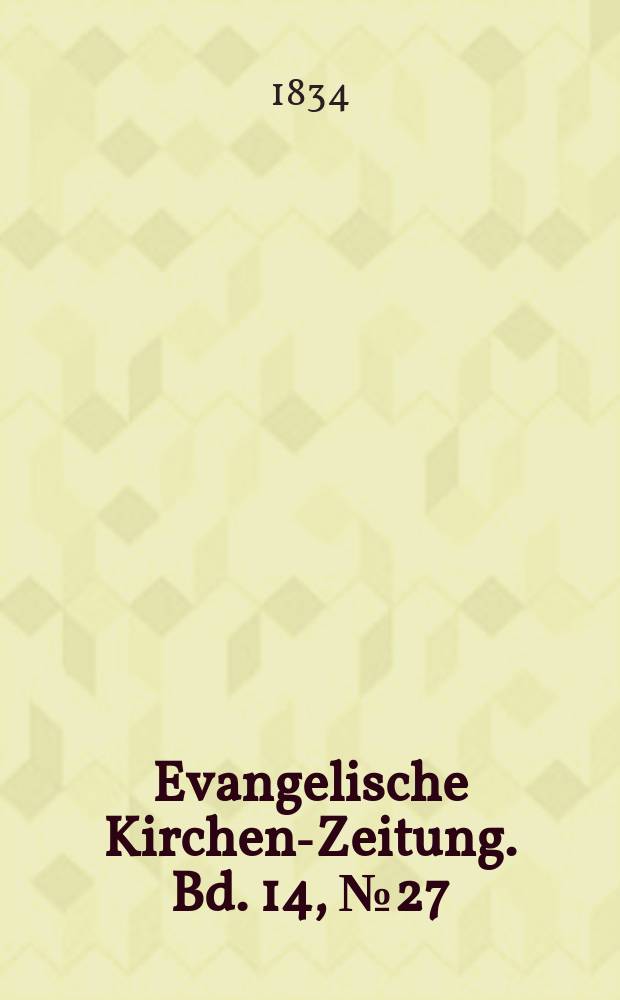 Evangelische Kirchen-Zeitung. Bd. 14, № 27