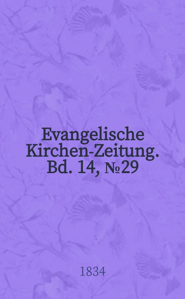 Evangelische Kirchen-Zeitung. Bd. 14, № 29