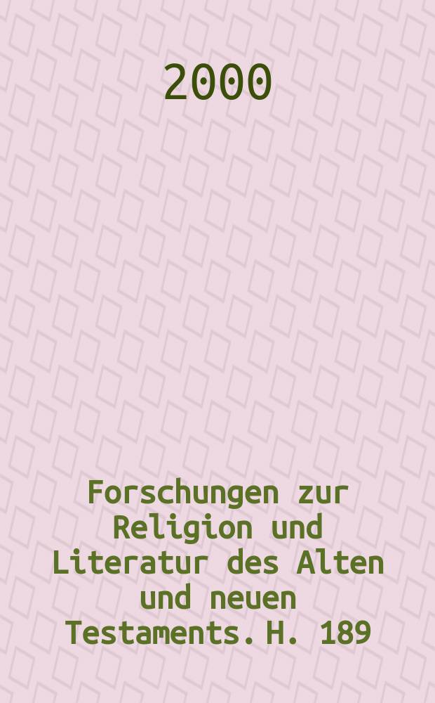 Forschungen zur Religion und Literatur des Alten und neuen Testaments. H. 189 : The controversy stories in the Gospel of Matthew