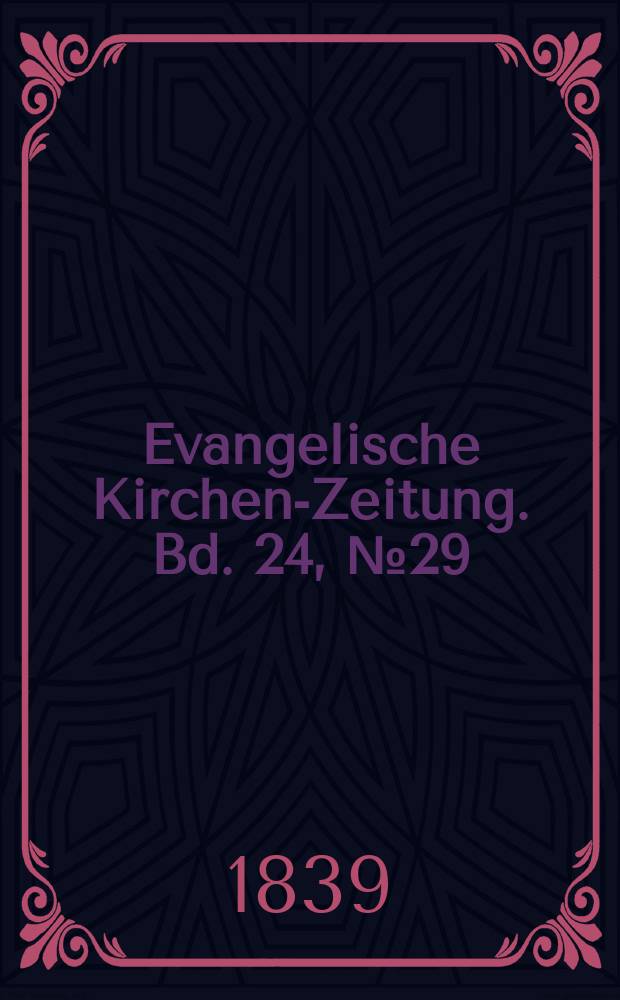 Evangelische Kirchen-Zeitung. Bd. 24, № 29