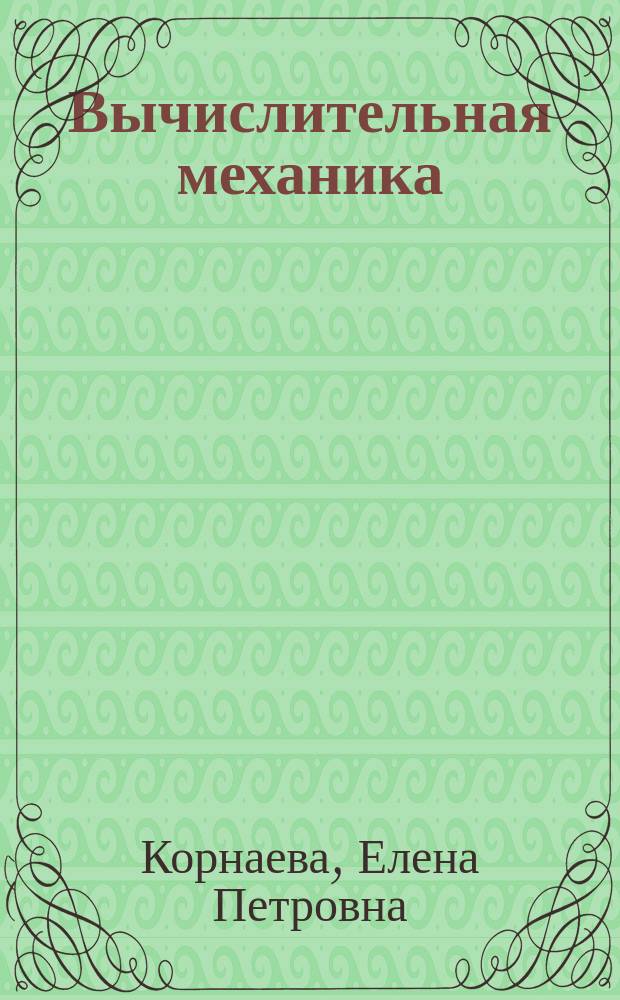 Вычислительная механика : учебное пособие