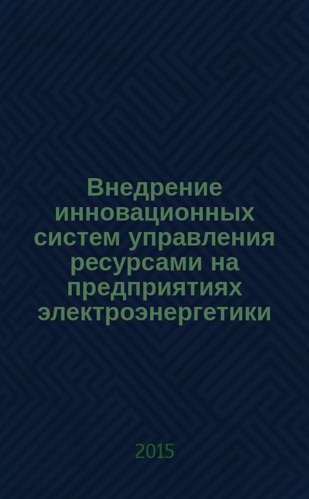 Внедрение инновационных систем управления ресурсами на предприятиях электроэнергетики : автореферат диссертации на соискание ученой степени кандидата экономических наук : специальность 08.00.05 <Экономика и управление народным хозяйством>