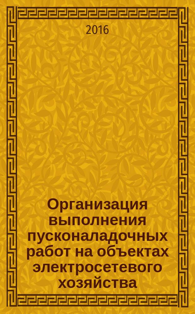 Организация выполнения пусконаладочных работ на объектах электросетевого хозяйства. Общие требования : Organisation and operation of start-up works at the electric grid facilities. General requirements : стандарт организации : издание официальное : введен впервые