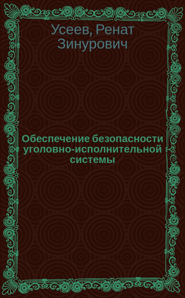 Обеспечение безопасности уголовно-исполнительной системы: теоретико-правовые и организационные аспекты : монография