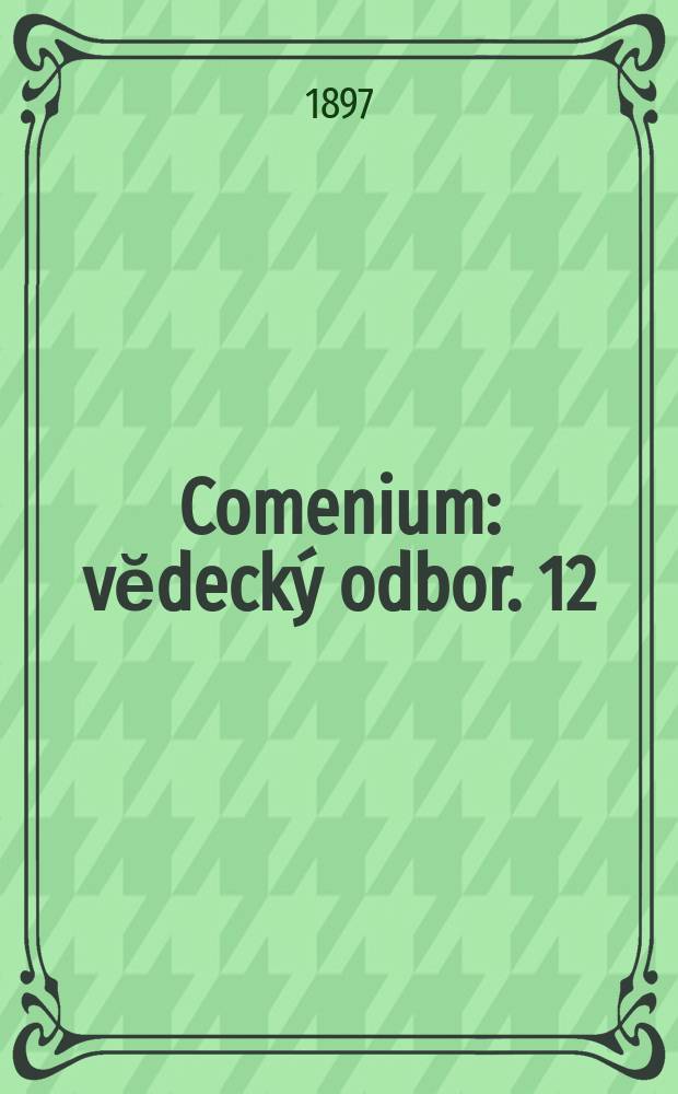 Comenium : vĕdecký odbor. 12