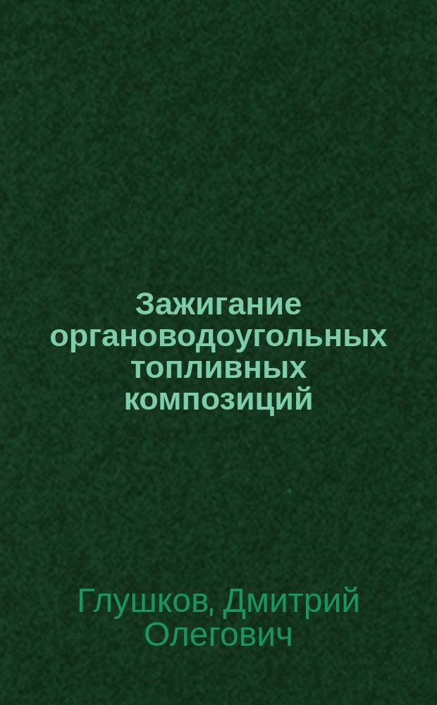 Зажигание органоводоугольных топливных композиций : монография
