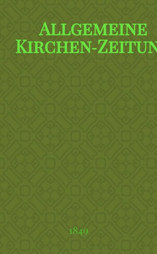 Allgemeine Kirchen-Zeitung : ein Archiv für die neueste Geschichte und Statistik der christlichen Kirche, nebst einer kirchenhistorischen und kirchenrechtlichen Urkundensammlung. Jg. 28 1849, Bd. 2, № 136