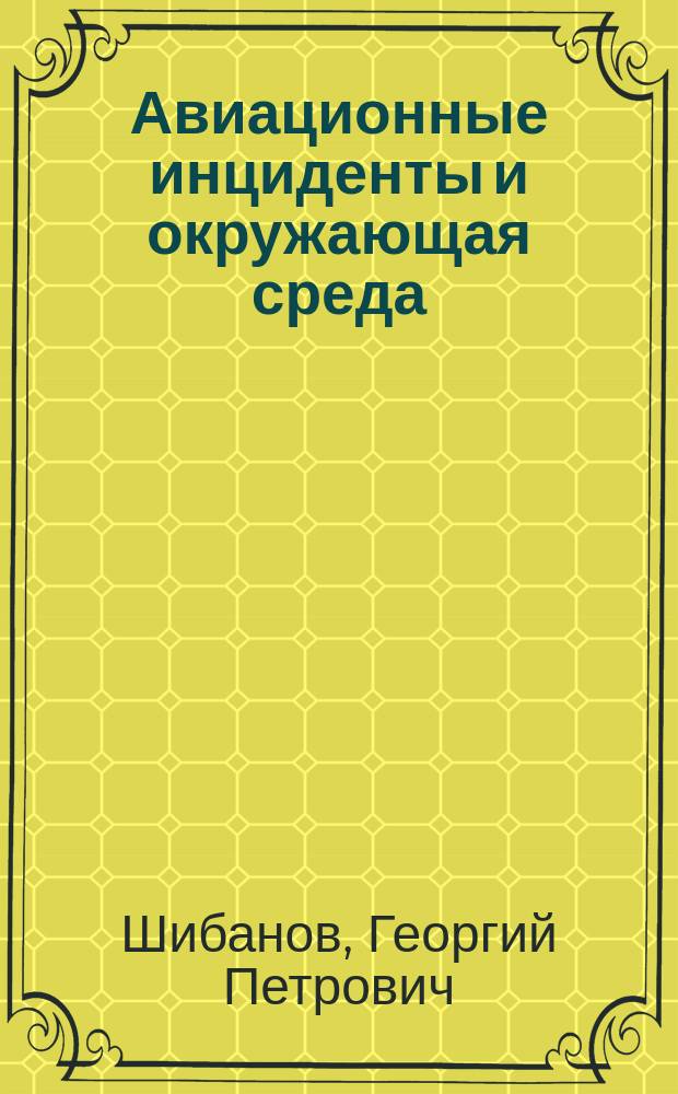 Авиационные инциденты и окружающая среда : монография
