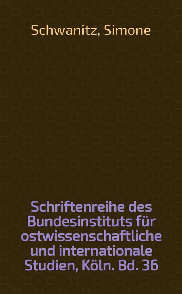 Schriftenreihe des Bundesinstituts für ostwissenschaftliche und internationale Studien, Köln. Bd. 36 : Ruβlands Regionen als neue Machtzentren