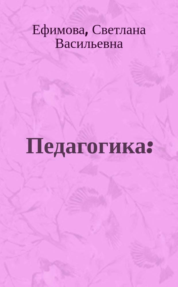 Педагогика : (теория обучения) : учебное пособие для бакалавров : по направлению подготовки 44.03.01 "Педагогическое образование" по профилю - Безопасность жизнедеятельности